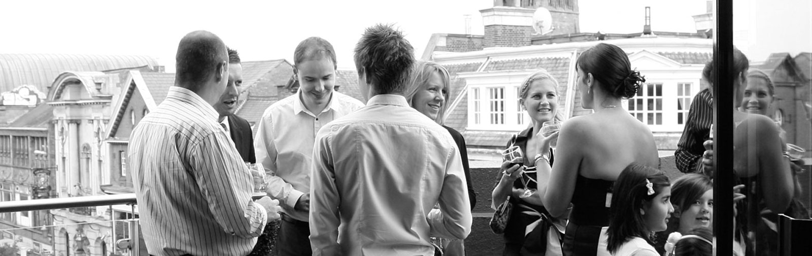 People on the balcony of the Glass Bar