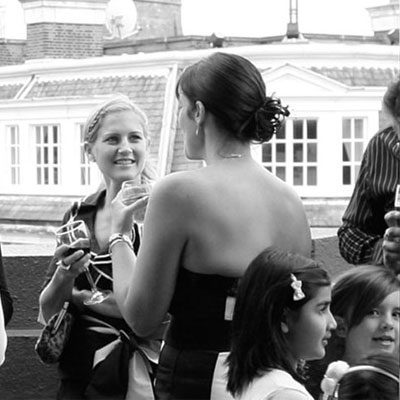 People on the balcony of the Glass Bar